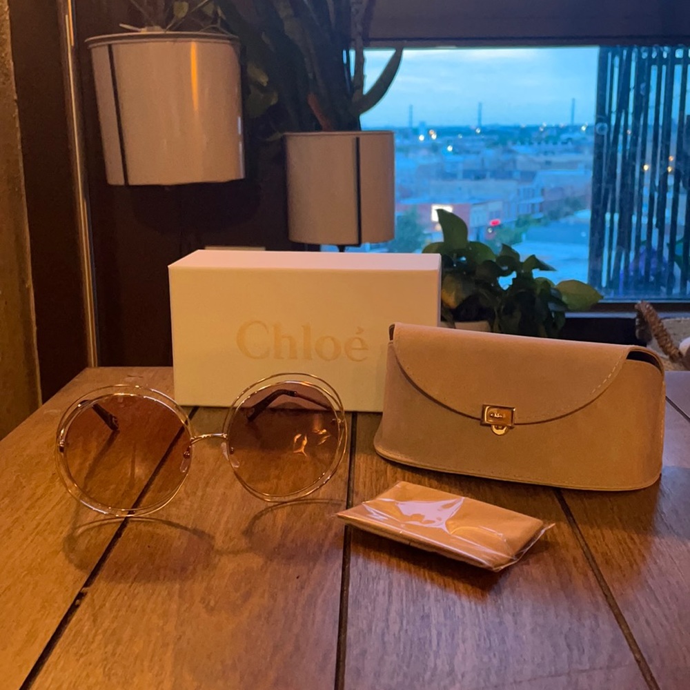 62mm Vented Round Sunglasses
CHLOE in gold/brick
